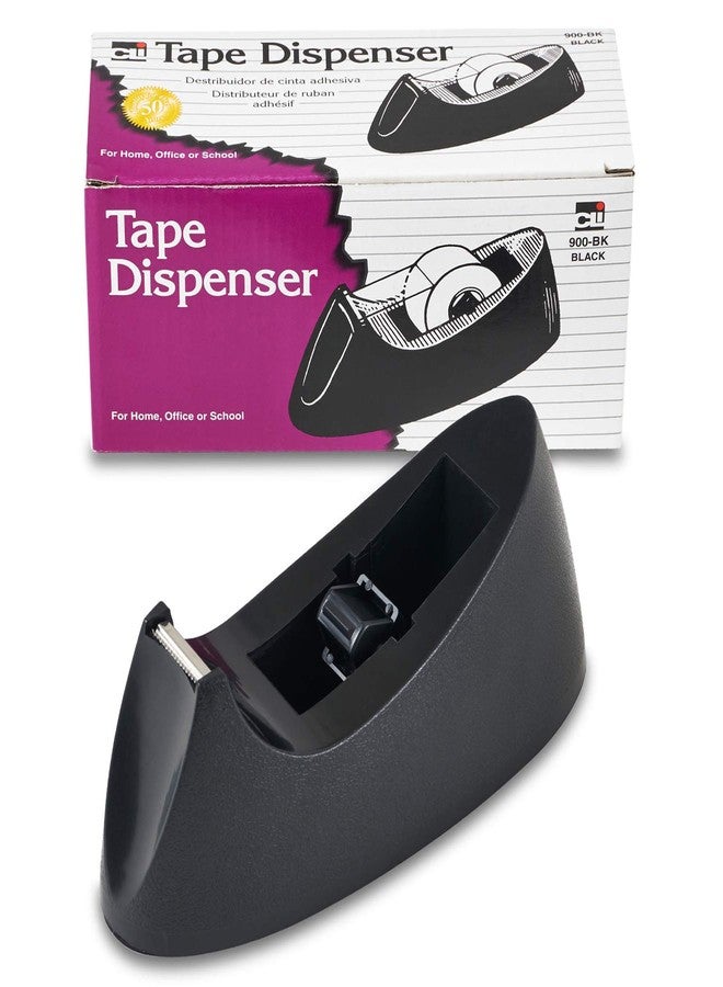 Charles Leonard Desktop Tape Dispenser, Weighted Base and Non-Slip Base, Black, C-15 Style (900-BK)