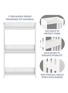 Bookshelf, Bookcase for Small Spaces, 3 Tier White Book Organizer Storage Display Rack for Kids Room, Living Room, Office, Bedroom, and Bathroom - PVC lightweight - pzsku/Z0489FCAE909A51CAF21DZ/45/_/1726733714/0f79df56-64b7-4d1f-a65b-188638808b68