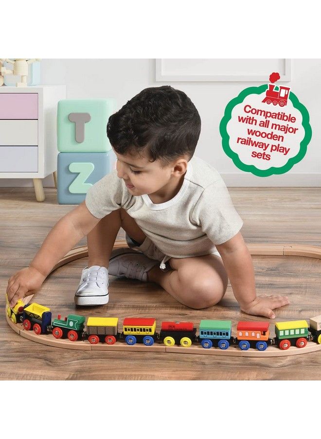 Play22 Wooden Train Set 12 Pcs Train Toys Magnetic Set Includes 3 Engines Toy Train Sets For Kids Toddler Boys And Girls Compatible With All Major Brands Original By Play22 - Image 3