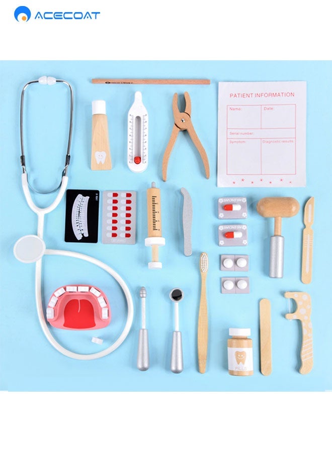 ACECOAT Doctor's Kit Play Set – 20-Piece Pretend Medical Set with Bag, Tools & Accessories – Role Play Toy for Kids Ages 3+ – Educational & Imaginative Play | 5501 - Image 2