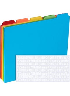 Jecery 51 Pcs Top Tab File Guides Alphabetic File Dividers Alphabet Sticker Az 1/5 Tab Alphabetical File Dividers For Office Business Classroom Products Polypropylene 11.8 X 10 Inch  - Image 1