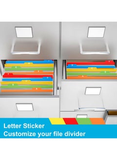 Jecery 51 Pcs Top Tab File Guides Alphabetic File Dividers Alphabet Sticker Az 1/5 Tab Alphabetical File Dividers For Office Business Classroom Products Polypropylene 11.8 X 10 Inch  - Image 4