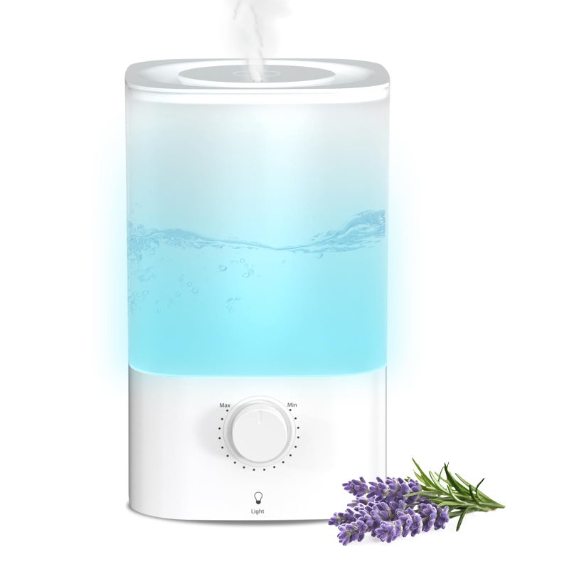 Electactic Top-Fill Cool Mist Bedroom Humidifier for Plants & Baby Nursery, 3.2L Large Capacity for up to 40H Runtime, Ultra Quiet <28dB, 3 IN 1, 5Î¼m Fine Mist, BPA-Free for Living Room, Desk, Office - Image 1