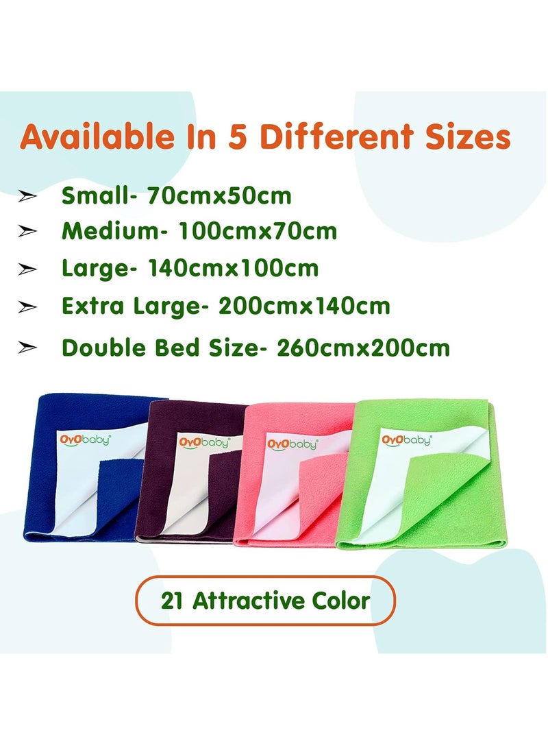 OYO Baby Reusable  Waterproof Dry Sheet for New Toddler Infant Baby | Extra Absorbent Quick Dry  Sheet | Instadry Anti-Piling Fleece Baby Bed Protector Sheet | Pack of 2  (Small - 70 cm x 50 cm),Pink - Image 2