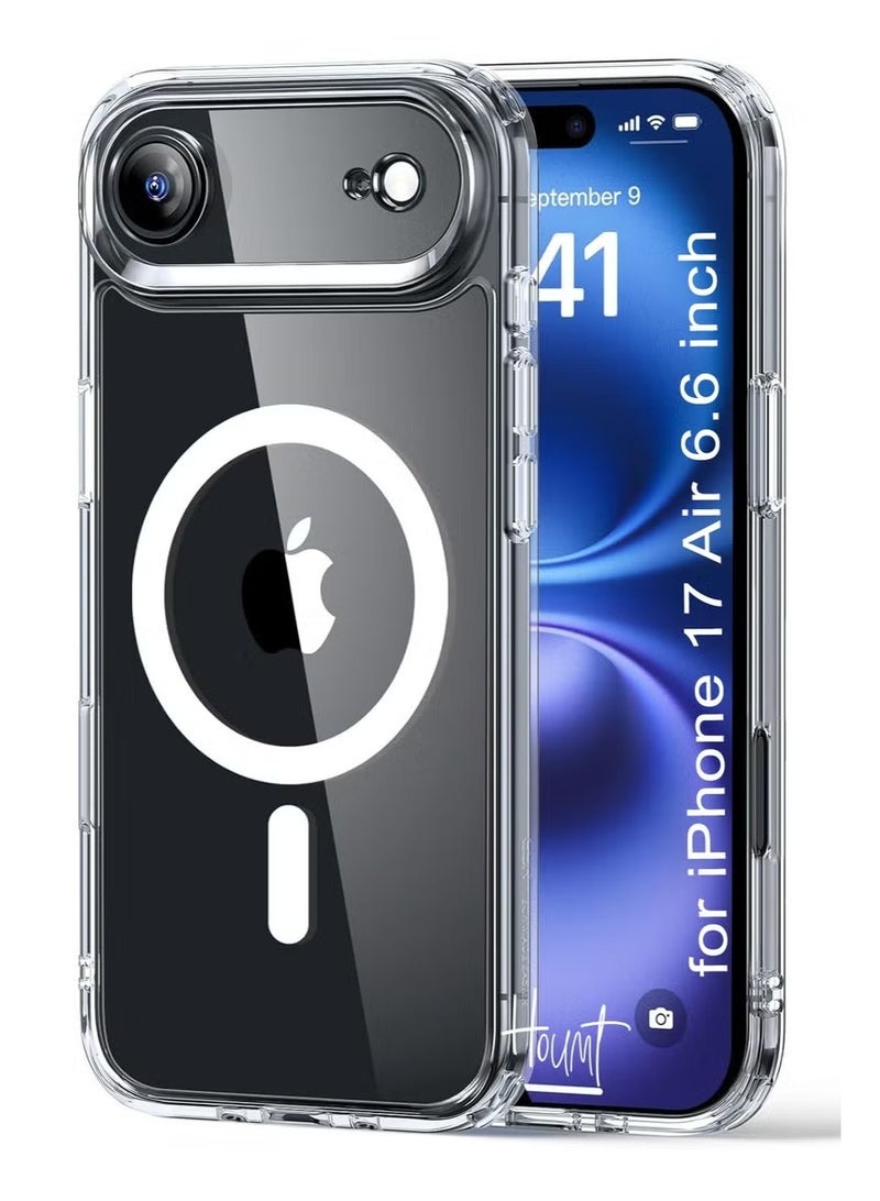 جراب مغناطيسي شفاف لهاتف iPhone 17 Air | مقاوم للاصفرار والخدش | مقاوم للصدمات مع زوايا حماية هوائية | جراب قوي متوافق مع MagSafe - Image 1