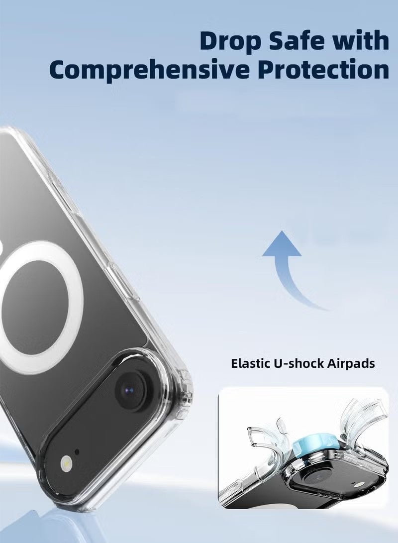 جراب مغناطيسي شفاف لهاتف iPhone 17 Air | مقاوم للاصفرار والخدش | مقاوم للصدمات مع زوايا حماية هوائية | جراب قوي متوافق مع MagSafe - Image 4