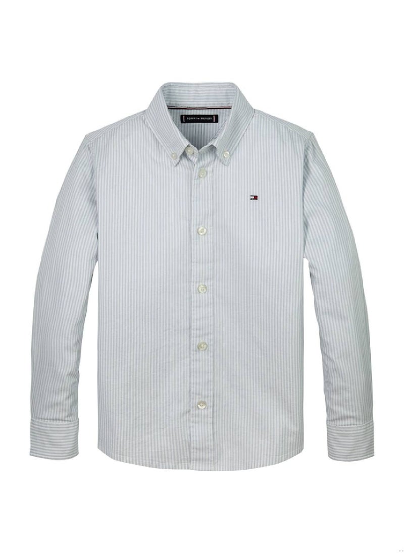 TOMMY HILFIGER Boys' Flex Ithaca Shirt - Cotton, Blue  - Image 1