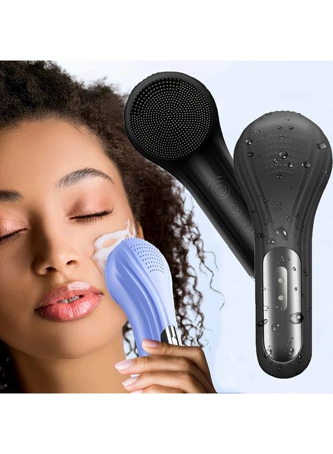 Rose Red NIJ Facial Cleansing Brush With Silicone Bristles Vibrating Massage USB Rechargeable - Image 4