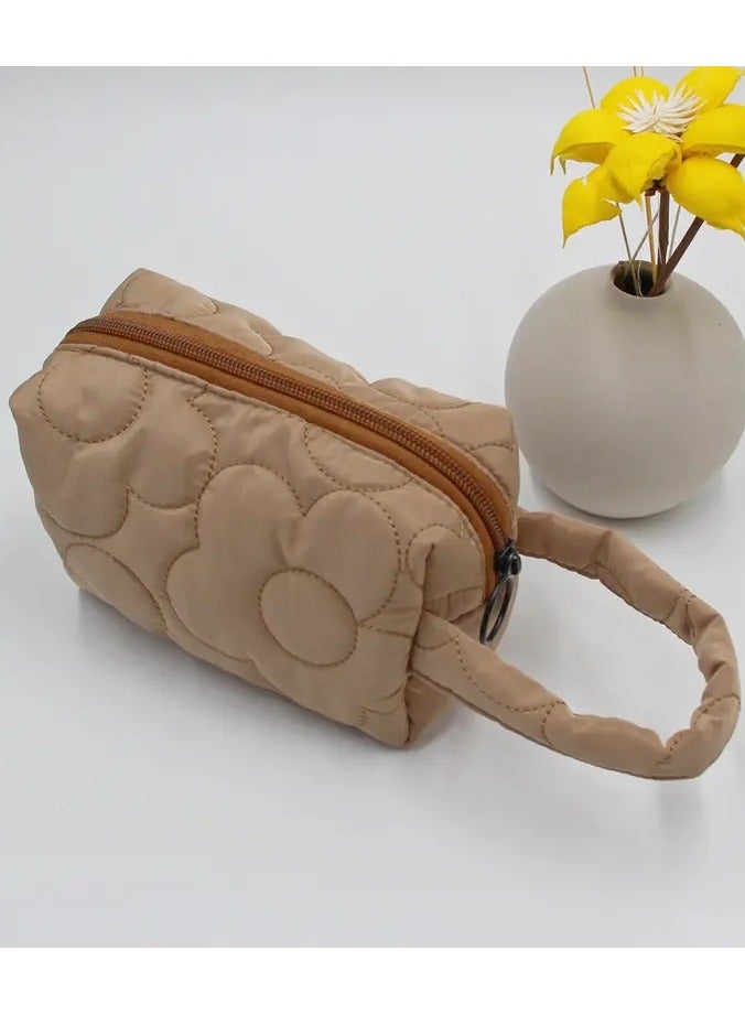 ORiTi Quilted Padded Top-handle Bag Cosmetic Case Makeup Bags Women Travel Toiletry Bag Tote Shoulder Bag Gift For Girls - Image 2