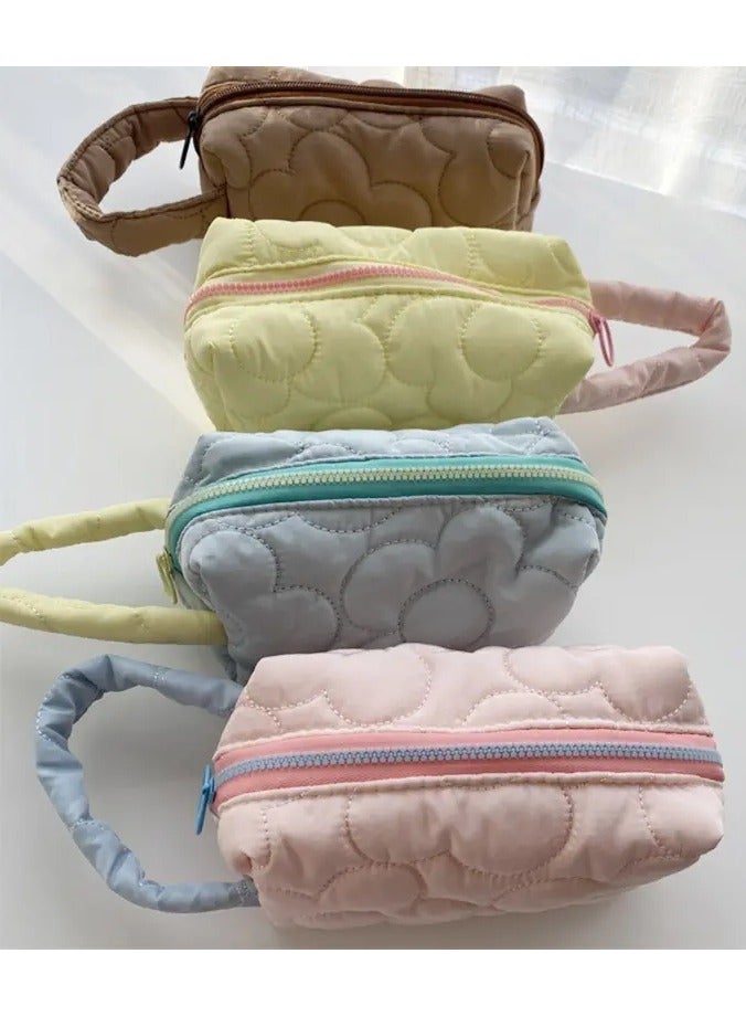 ORiTi Quilted Padded Top-handle Bag Cosmetic Case Makeup Bags Women Travel Toiletry Bag Tote Shoulder Bag Gift For Girls - Image 5