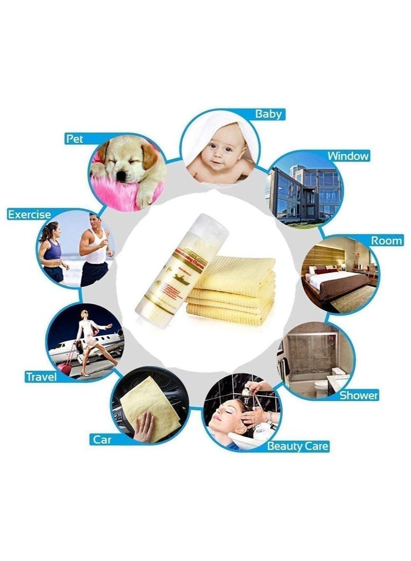 على مارت منشفة تجفيف السيارات الاصطناعية من أون مارت لغسيل السيارات، منشفة مطبخ، سيارة، قماش مطبخ، قماش ماص للماء لتنظيف السيارات والقوارب والرياضات المائية، منشفة متعددة الأغراض لإزالة الغبار وتجفيف السيارات - Image 4
