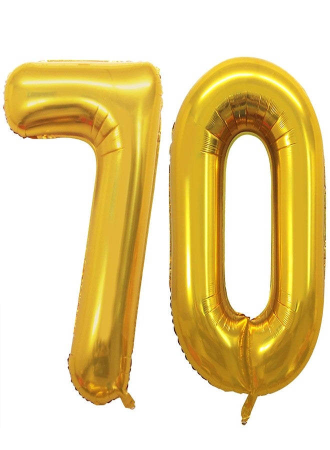 GOER 42 Inch Gold Number 70 Balloon,Jumbo Foil Helium Balloons for 70th Birthday Party Decorations and 70th Anniversary Event - Image 1