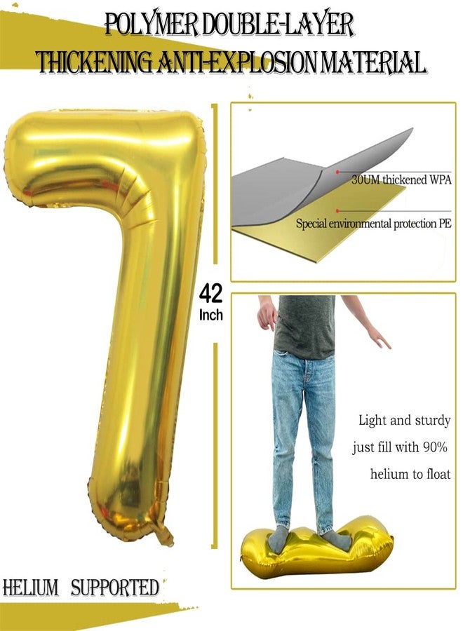 GOER 42 Inch Gold Number 70 Balloon,Jumbo Foil Helium Balloons for 70th Birthday Party Decorations and 70th Anniversary Event - Image 2