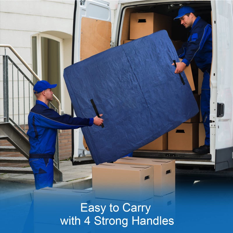 Coldwind Mattress Bags for Moving and Storage,Waterproof Mattress Cover for Moving with Heavy Duty Handles, Strong Zipper, Reusable Mattress Storage Bag, Moving Supplies & Moving Bags,Full Size,Navy - Image 2