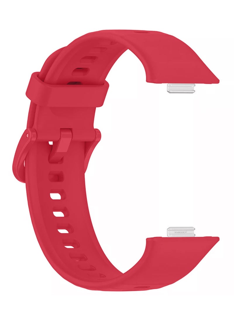 CATANES Wristband for Huawei Watch Fit 3/Fit 4/Fit 4 Pro Bands, Silicone Bracelet Quick Release Arm Band, Replacement Smartwatch Band Quick Release Sport Straps - Red - Image 2