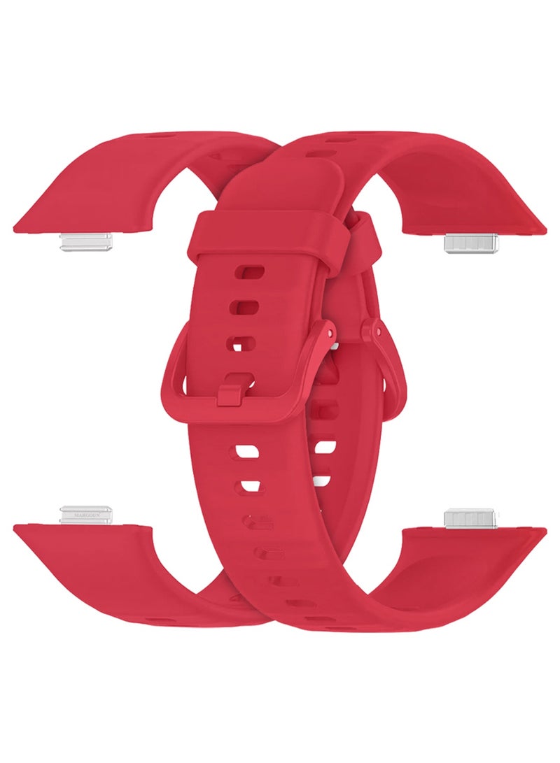 CATANES Wristband for Huawei Watch Fit 3/Fit 4/Fit 4 Pro Bands, Silicone Bracelet Quick Release Arm Band, Replacement Smartwatch Band Quick Release Sport Straps - Red - Image 1