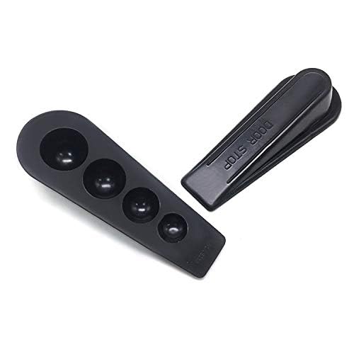 DragonFruitee Heavy Duty Door Stoppers, Rubber Door Wedge Anti-Slip Door Stopper Designed for Most Floor Surfaces - Ideal for Office, Home, Kitchen Door (Pack of 2) - Black - Image 4
