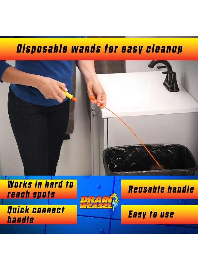 FlexiSnake Drain Weasel Sink Snake Hair Clog Remover Tool Kit, Sink, Pipe, Bathroom, Bathtub Drain Cleaner, 18-inch Long, Flexible, Made in The USA, 3 Pack Wand Refills and Removable Handle - Image 5