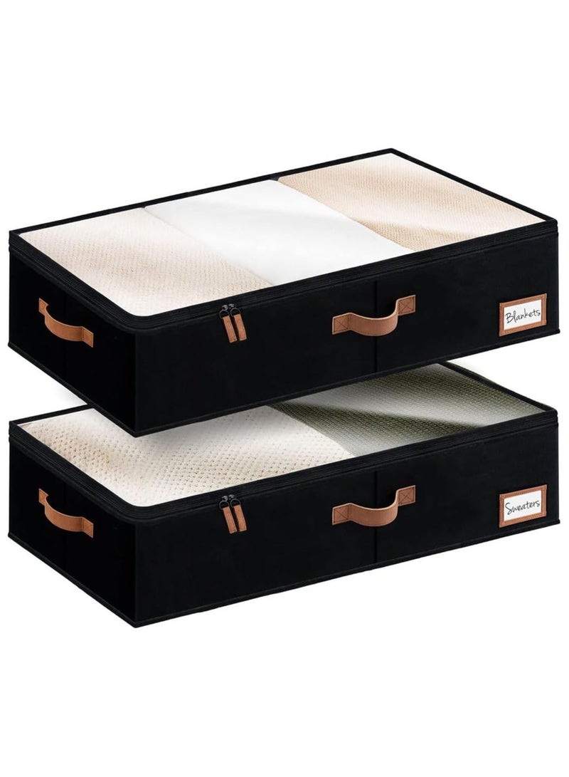 1 Pack Ultra-thick Large Under Bed Storage Containers with Handles and Label Holder, Closet Organizer for Clothes, Blankets, Sweater - Image 1