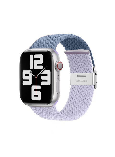 Suitable For AppleWatch For Iphone 89 Generation Nylon Woven Elastic Buckle Adjustment Color Matching Smart Strap-Color:Rock Green Spell Fog Purple-Specifications:22mm General Purpose