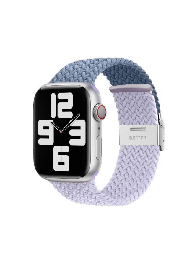 Generic - Suitable For AppleWatch For Iphone 89 Generation Nylon Woven Elastic Buckle Adjustment Color Matching Smart Strap-Color:Rock Green Spell Fog Purple-Specifications:22mm General Purpose - Image 1