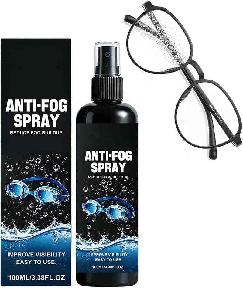 Goreem Fog Resistant Spray, Anti-Fog Spray for Snorkeling & Diving Masks, Swim Goggles & Eyeglasses, 100ml Lens Cleaner, Defogger for Clear Vision - Image 1