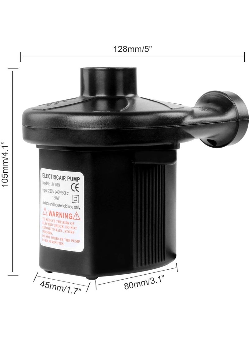 Electric Air Pump with 3 Nozzles, 2 in 1 Car Mounted Electric Air Pump, Portable Fast Inflation and Deflation Pump for Outdoor Camping, Inflatable Mat, Air Bed, Boat, Swimming Ring - Image 2