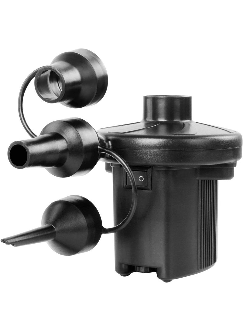 Electric Air Pump with 3 Nozzles, 2 in 1 Car Mounted Electric Air Pump, Portable Fast Inflation and Deflation Pump for Outdoor Camping, Inflatable Mat, Air Bed, Boat, Swimming Ring - Image 1