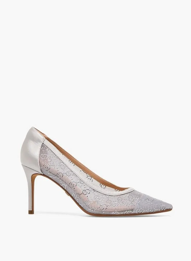Celeste Women Diamante Mesh Stiletto Heel Pumps
