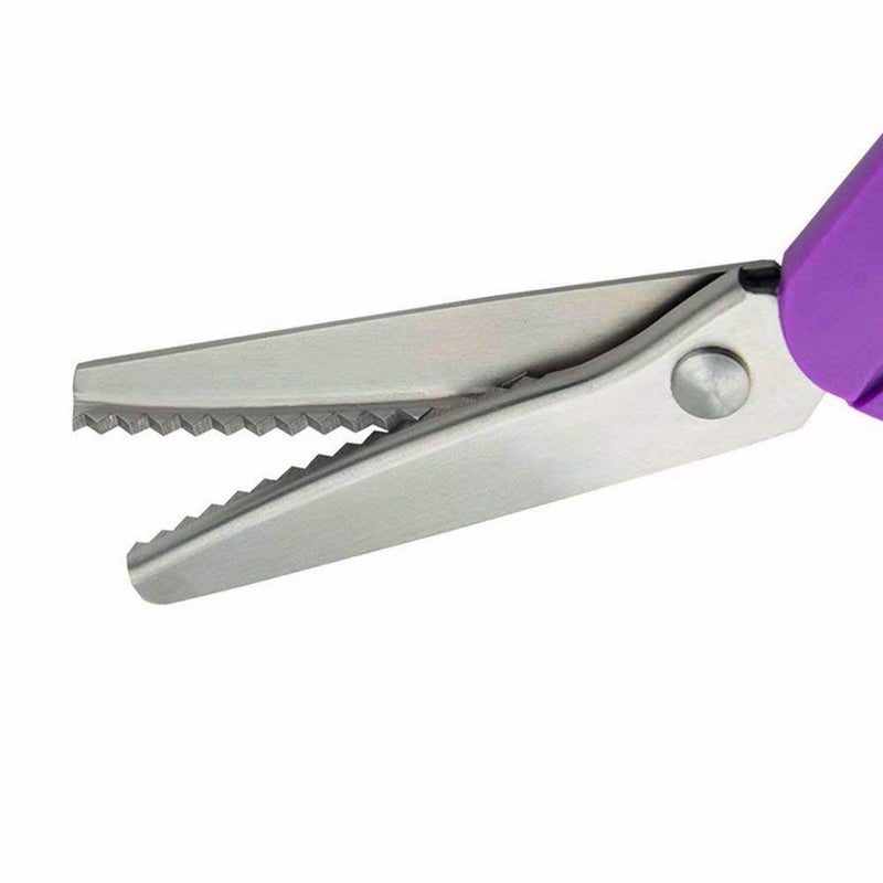 BlueSnail Pinking Shears, Stainless Steel Pinking Shears Comfort Grip Handled Professional Fabric Crafts Dressmaking Zig Zag Cut Scissors Sewing Scissors (9", Serrated, Purple) - Image 3