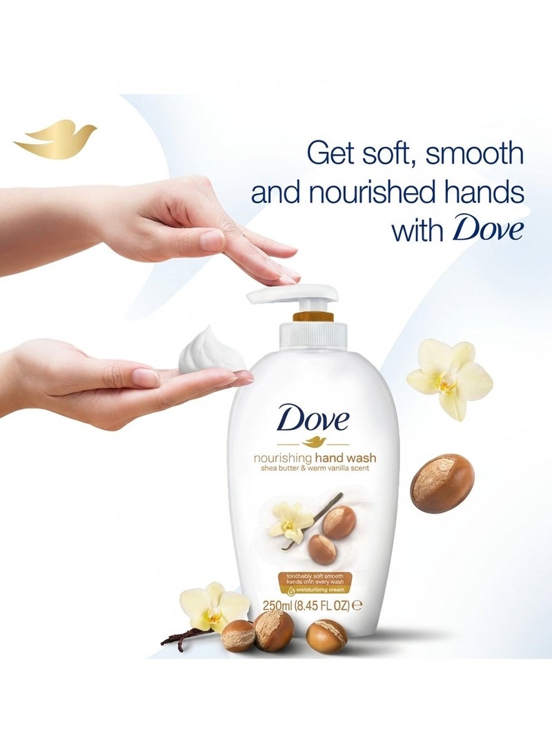 Dove Nourishing Hand Wash Shea Butter With Warm Vanilla Scent Pump 250 ML - Image 2