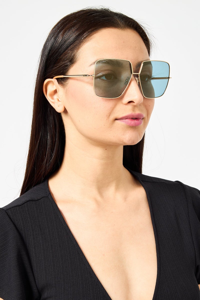 MaxMara نظارات شمسية مربعة للنساء MM008232X60، زرقاء - Image 4