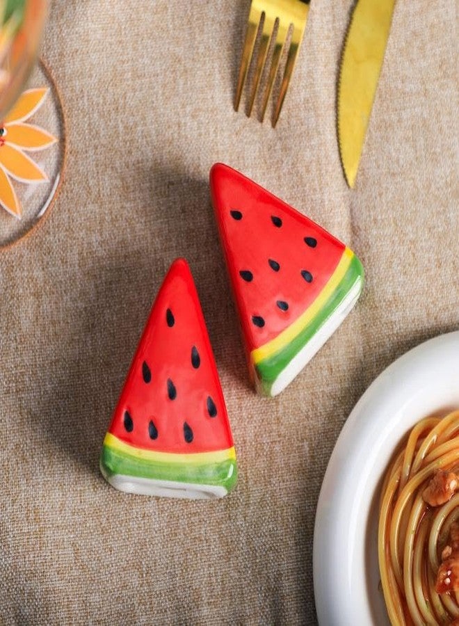 Mozacona Ceramic Salt and Pepper Shaker Set, Watermelon Shape Pepper Shakers - Image 5