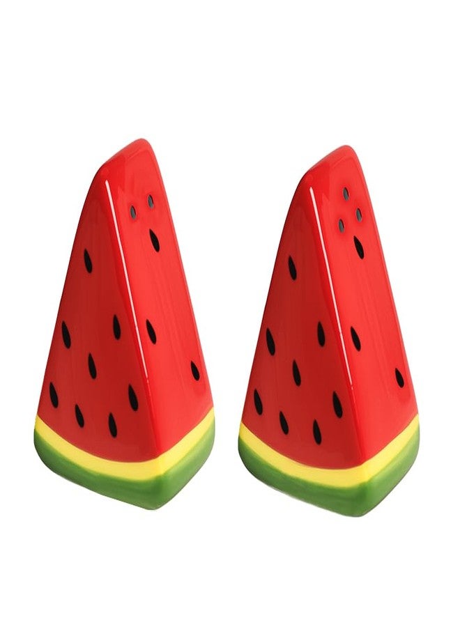 Mozacona Ceramic Salt and Pepper Shaker Set, Watermelon Shape Pepper Shakers - Image 1