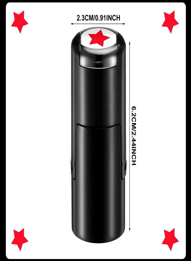 Supervitae 2 Pack Solid Star Print Stamps Red Ink Star Stamper Mini Self Inking Stamps for Classroom Party Educational Learning Activities Craft Supplies - Image 2