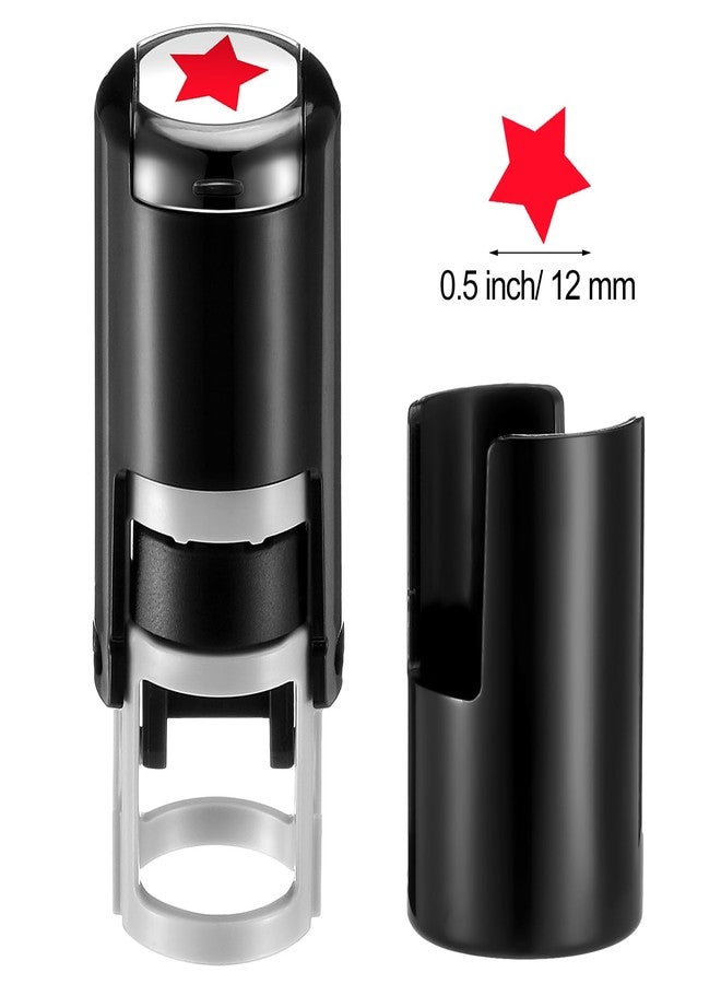 Supervitae 2 Pack Solid Star Print Stamps Red Ink Star Stamper Mini Self Inking Stamps for Classroom Party Educational Learning Activities Craft Supplies - Image 3
