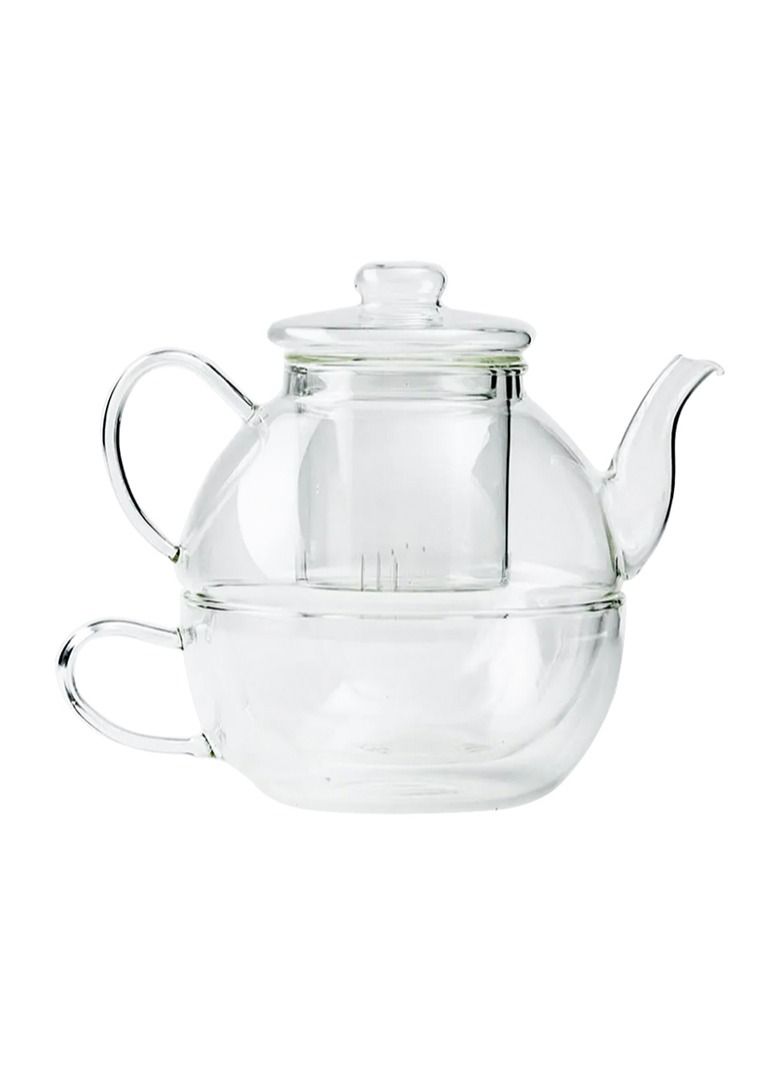 Tealand Microwave Safe Glass Teapot with Removable Glass Infuser for Loose Tea (0.6 Liter)  - Image 1
