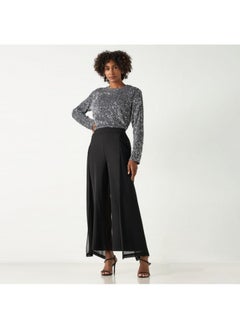 2Xtremz 2Xtremz Sequin Embellished Top with Round Neck and Long Sleeves  - Image 4