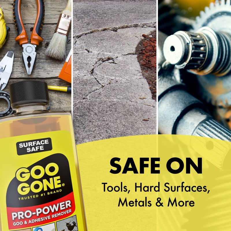 Goo Gone Pro Power Adhesive Remover | Removes Stickers, Goo, Tar, Grease, Great on Tools | Surface Safe, Fresh Citrus Scent - 2 Pack with Scraper Tool, Sticker Lifter - Image 3