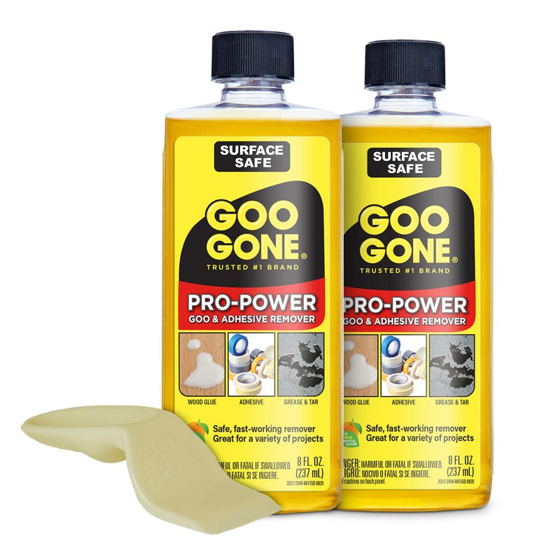 Goo Gone Pro Power Adhesive Remover | Removes Stickers, Goo, Tar, Grease, Great on Tools | Surface Safe, Fresh Citrus Scent - 2 Pack with Scraper Tool, Sticker Lifter - Image 1
