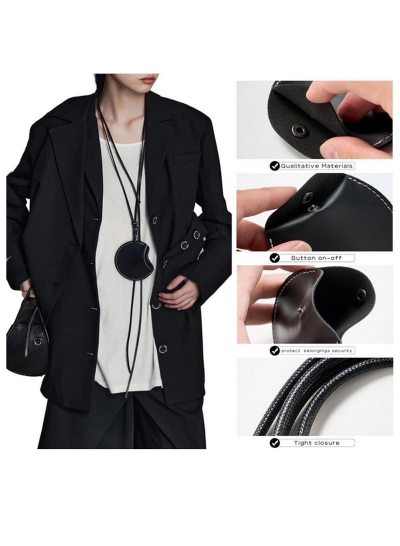 قطعة واحدة حقيبة عنق معلقة متينة لحفظ السماعات، لحفظ الأشياء الصغيرة في الصيد وركوب الدراجات، حقيبة جلدية صغيرة مناسبة لحفظ الأغراض الصغيرة. - Image 5