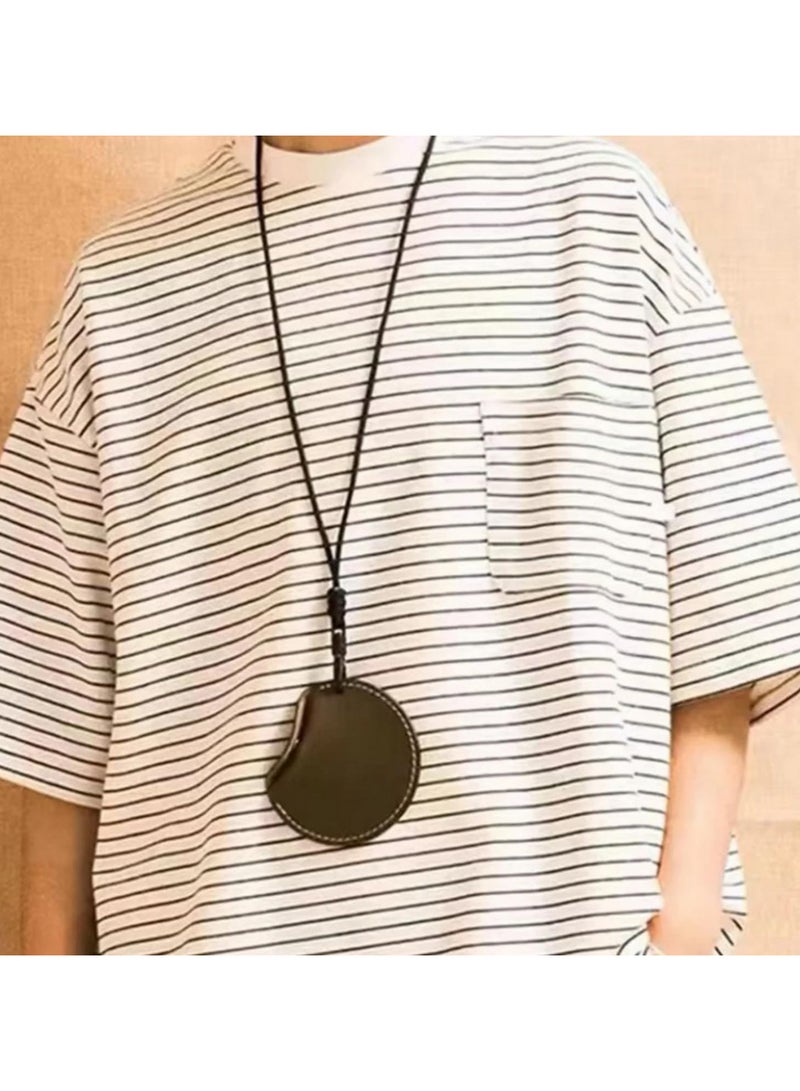 قطعة واحدة حقيبة عنق معلقة متينة لحفظ السماعات، لحفظ الأشياء الصغيرة في الصيد وركوب الدراجات، حقيبة جلدية صغيرة مناسبة لحفظ الأغراض الصغيرة. - Image 3