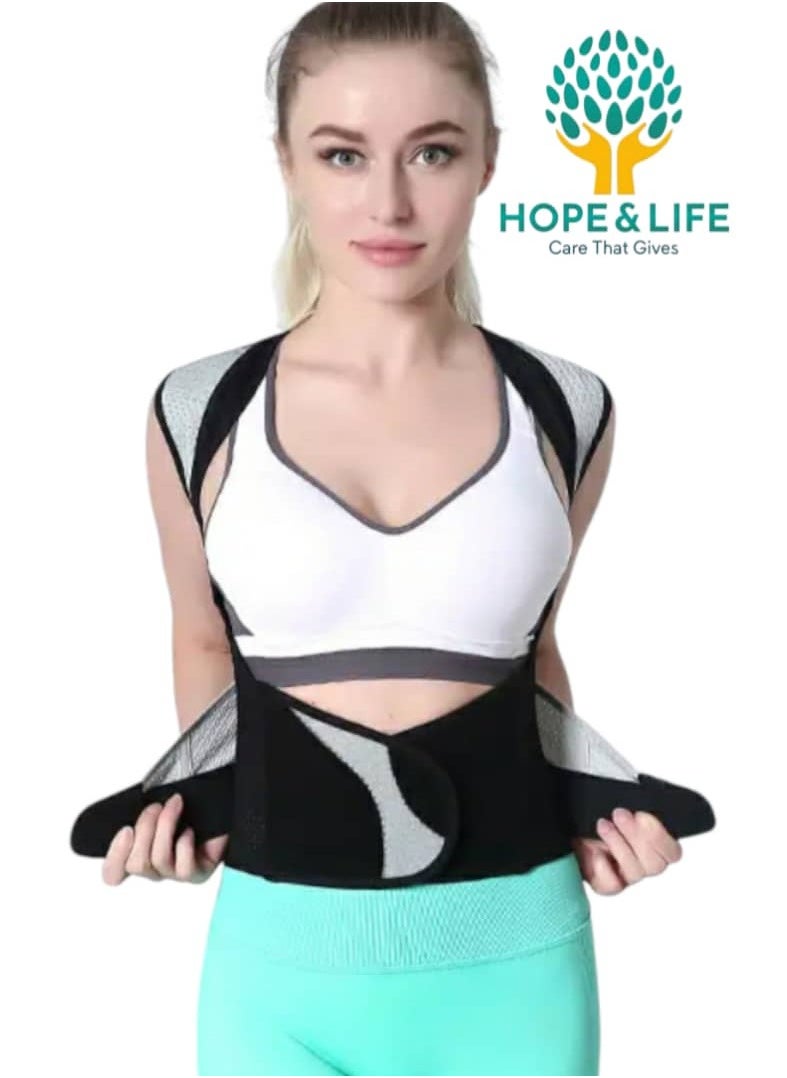 Hope And Life - Hope And Life Back And Shoulder Support Brace To Correct Posture And Relieve Pressure On The Spine - For Men And Women - Image 1