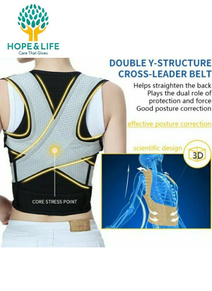 Hope And Life - Hope And Life Back And Shoulder Support Brace To Correct Posture And Relieve Pressure On The Spine - For Men And Women - Image 1