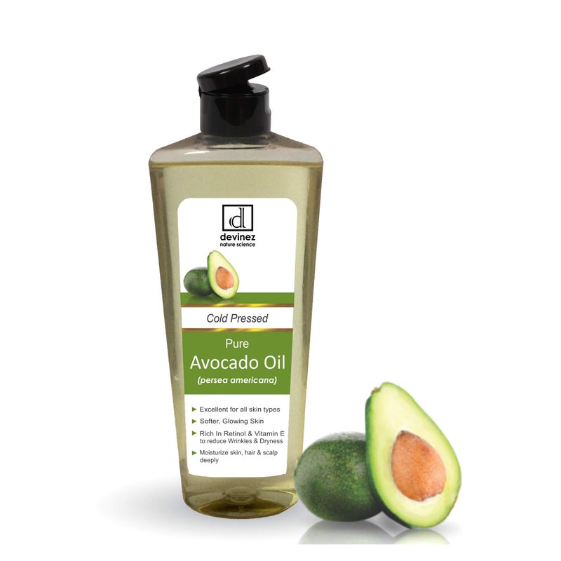 Devinez Avocado Cold Pressed Oil, 250ml - 100% Pure, Natural & Undiluted for Hair & Skin Care, Reduces Inflammation & Itching, Accelerates Wound Healing - Image 2