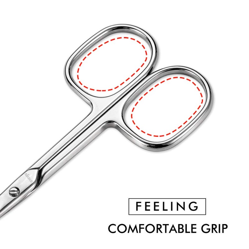 LIVINGO Premium Manicure Nail Scissors, Multi-purpose Stainless Steel Cuticle Beauty Grooming Kit for Eyebrow, Eyelash, Dry Skin Curved Blade 3.5 inch - Image 5