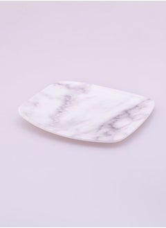 Bright Designs Melamine Small Plate 
Set of 6 (L 18cm W 18cm) white Marble  - Image 2