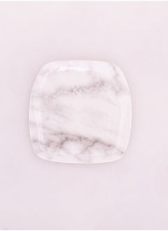 Bright Designs Melamine Small Plate 
Set of 6 (L 18cm W 18cm) white Marble  - Image 1