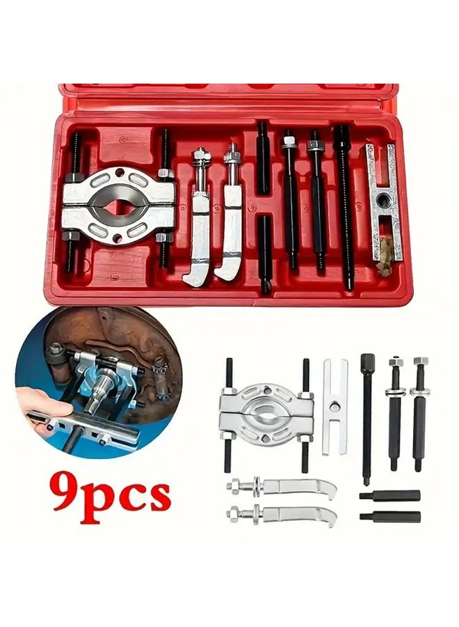 9pcs Professional Bearing Puller Set Steel Separator Tool Kit with Case for Gearbox Engine Repair - Image 2
