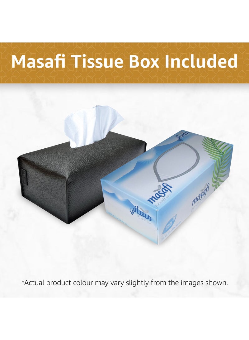 LeArt Leather Tissue Box Cover – Home Decorations for Living Room, Bedroom and Office | Car Tissue Holder | Tissue Holder | Tissue Box Holder for Car | Tissue Box Cover for Car (Black)  - Image 4